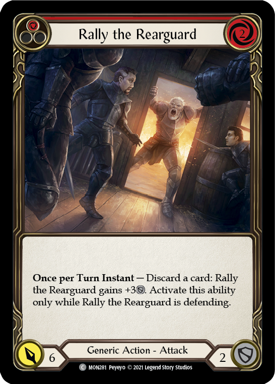 Rally the Rearguard (Red) [MON281-RF] (Monarch)  1st Edition Rainbow Foil | Silver Goblin