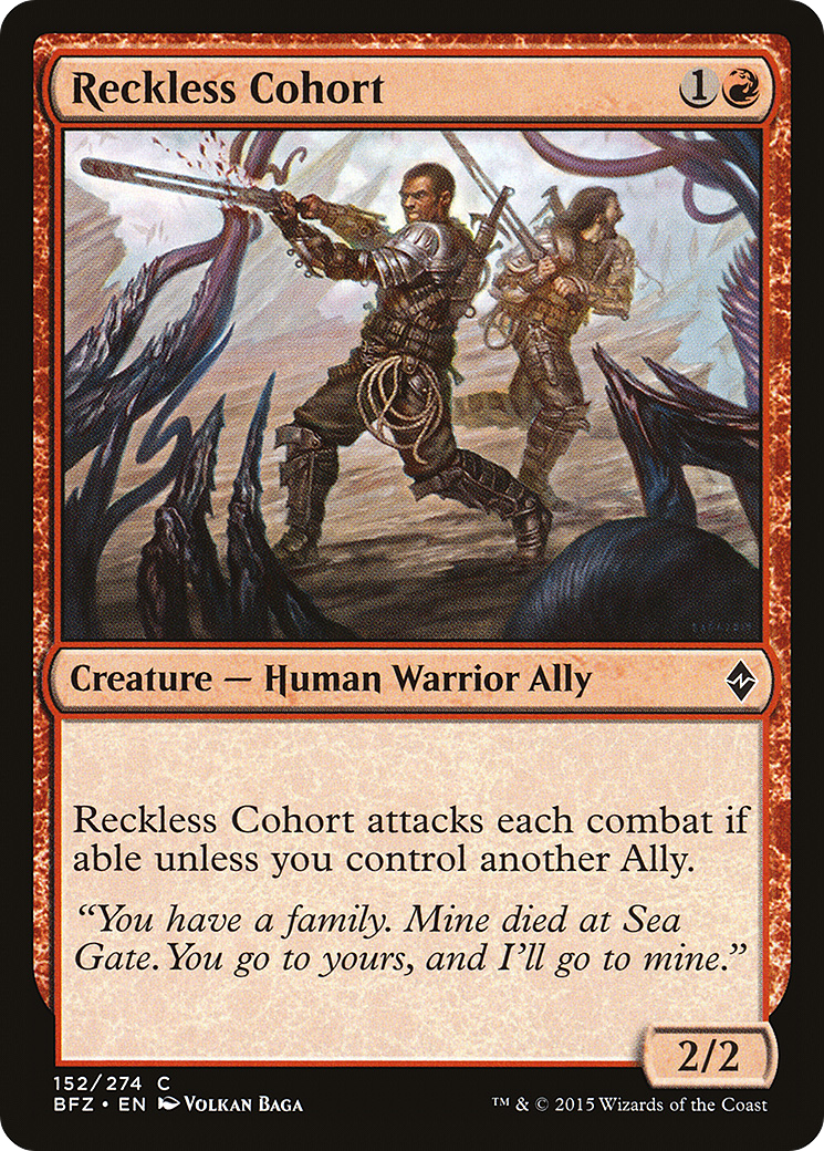 Reckless Cohort [Battle for Zendikar] | Silver Goblin