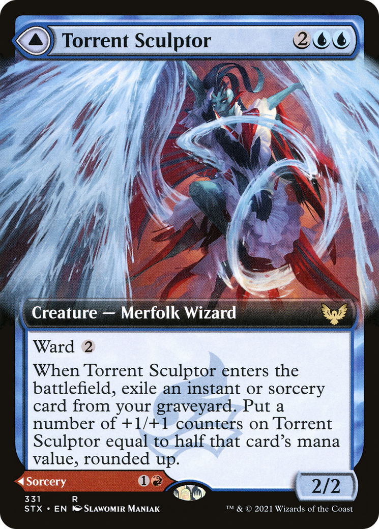 Torrent Sculptor // Flamethrower Sonata (Extended Art) [Strixhaven: School of Mages] | Silver Goblin