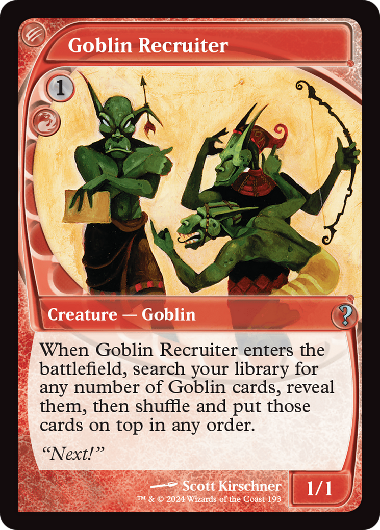 Goblin Recruiter (Future Sight) [Mystery Booster 2] | Silver Goblin