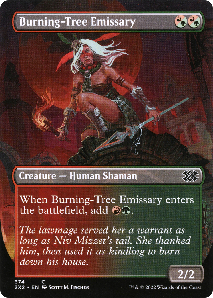 Burning-Tree Emissary (Borderless Alternate Art) [Double Masters 2022] Foil