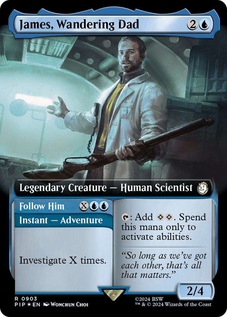 James, Wandering Dad // Follow Him (Extended Art) (Surge Foil) [Fallout] | Silver Goblin