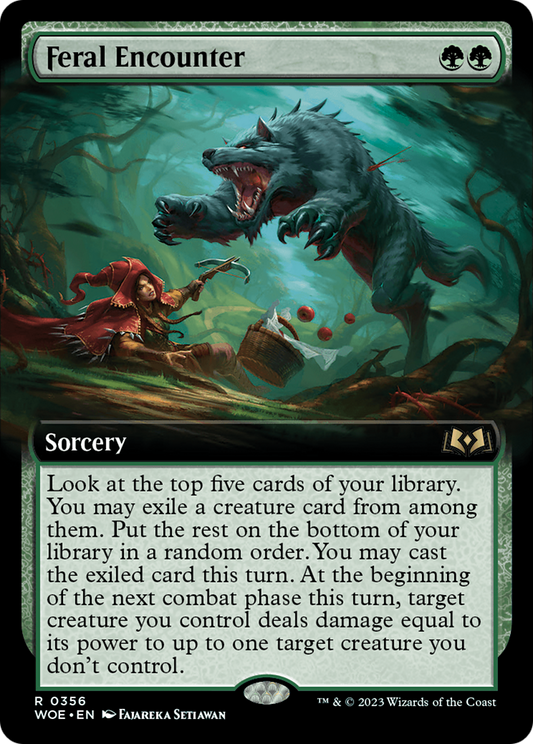 Feral Encounter (Extended Art) [Wilds of Eldraine] Foil