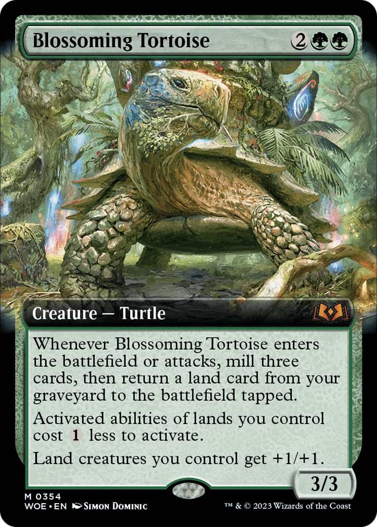 Blossoming Tortoise (Extended Art) [Wilds of Eldraine] Foil