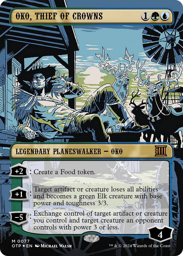 Oko, Thief of Crowns (Textured Foil) [Outlaws of Thunder Junction: Breaking News] | Silver Goblin