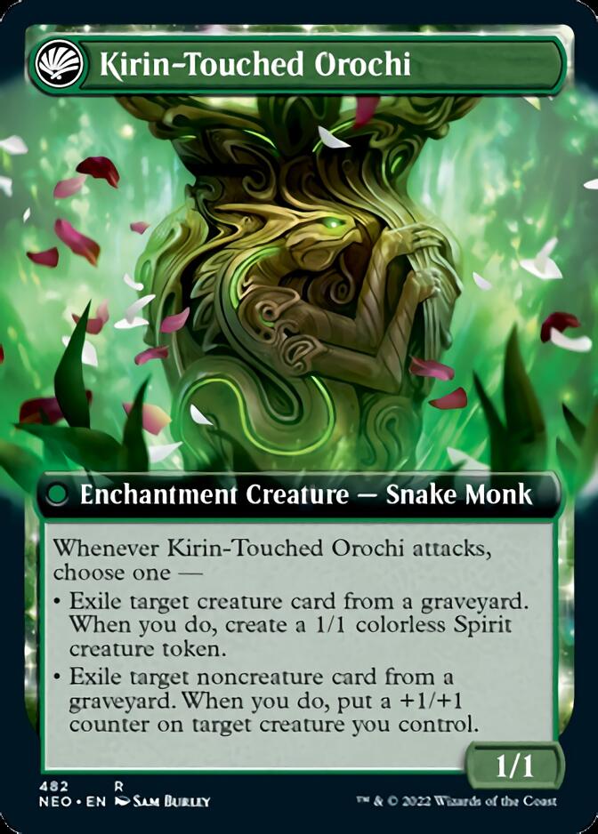 Teachings of the Kirin // Kirin-Touched Orochi (Extended Art) [Kamigawa: Neon Dynasty] Foil