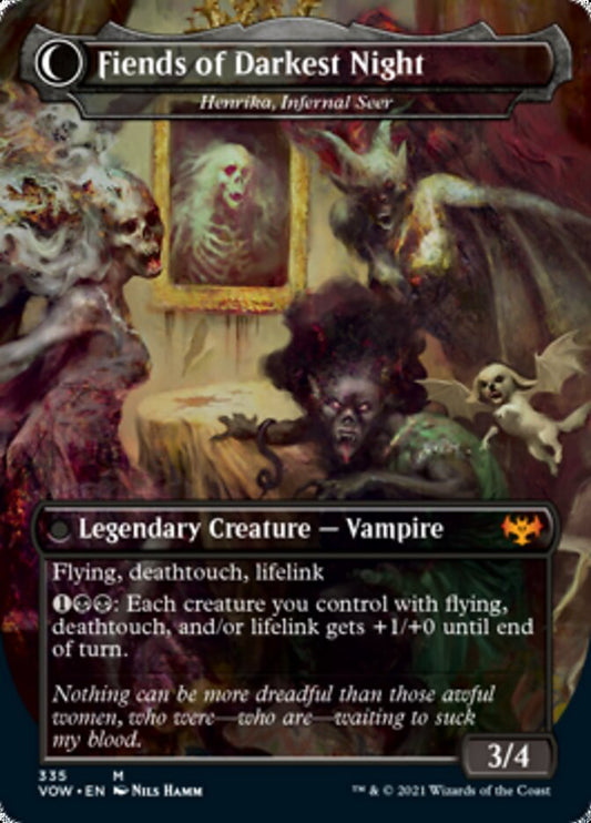 Henrika Domnathi // Henrika, Infernal Seer - The Three Weird Sisters // Fiends of Darkest Night [Innistrad: Crimson Vow] Foil