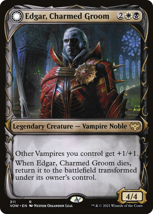 Edgar, Charmed Groom // Edgar Markov's Coffin (Showcase Fang Frame) [Innistrad: Crimson Vow] Foil