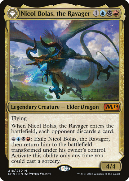 Nicol Bolas, the Ravager // Nicol Bolas, the Arisen [Core Set 2019] Foil