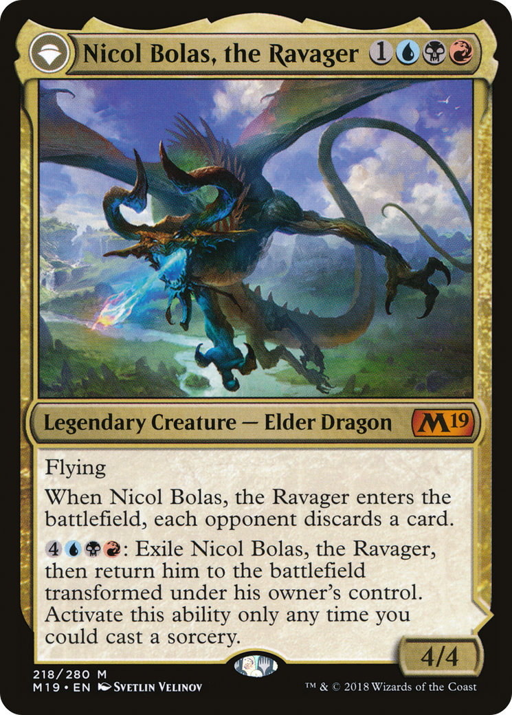 Nicol Bolas, the Ravager // Nicol Bolas, the Arisen [Core Set 2019] Foil