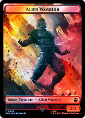 Alien // Alien Warrior Double-Sided Token (Surge Foil) [Doctor Who Tokens] | Silver Goblin