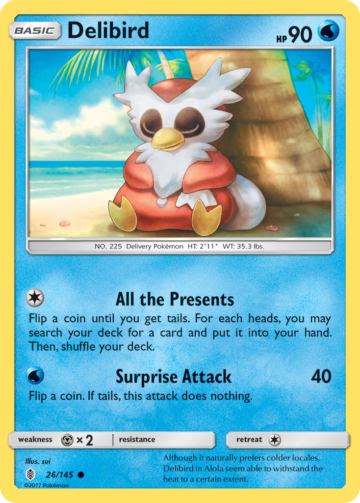 Delibird (26/145) [Sun & Moon: Guardians Rising] | Silver Goblin