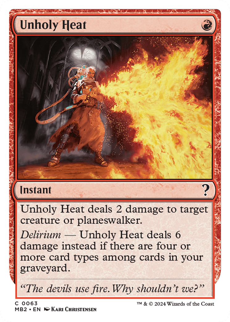 Unholy Heat (White Border) (063) - Mystery Booster 2