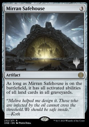 Mirran Safehouse (Promo Pack) [Phyrexia: All Will Be One Promos] | Silver Goblin