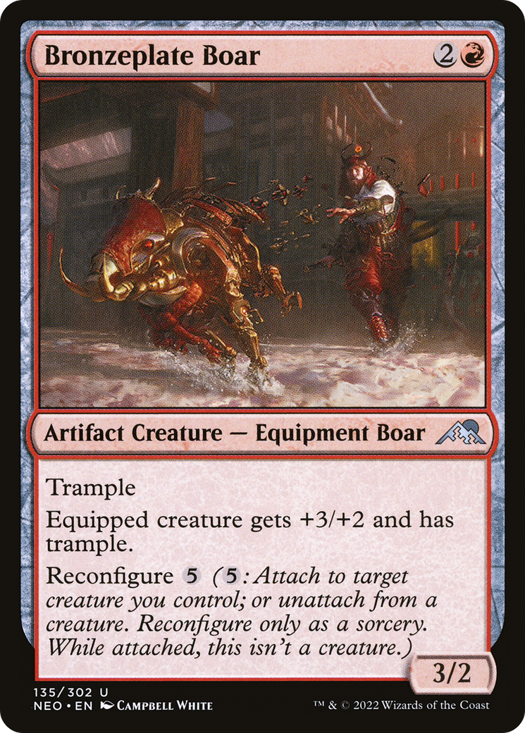 Bronzeplate Boar [Kamigawa: Neon Dynasty] Foil