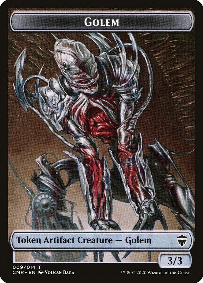 Golem // Zombie Double-Sided Token [Commander Legends Tokens] | Silver Goblin