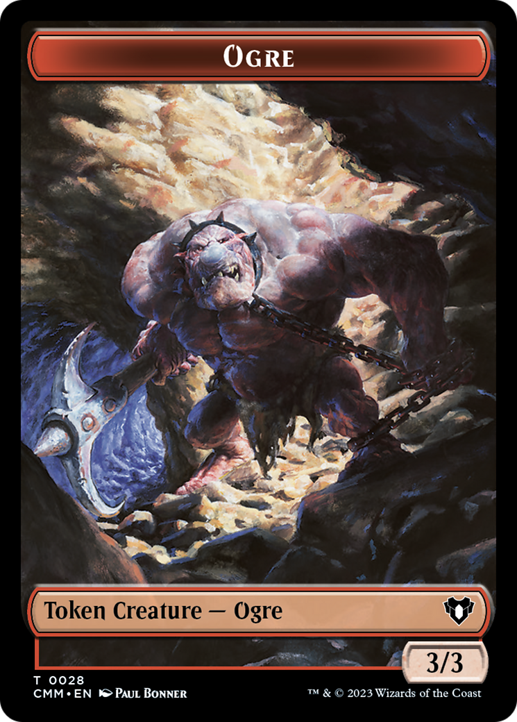 Soldier // Ogre Double-Sided Token [Commander Masters Tokens] | Silver Goblin