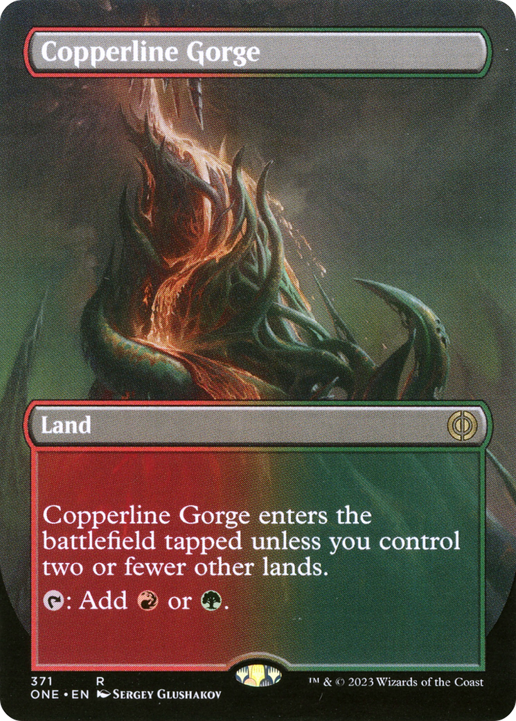 Copperline Gorge (Borderless Alternate Art) [Phyrexia: All Will Be One] Foil