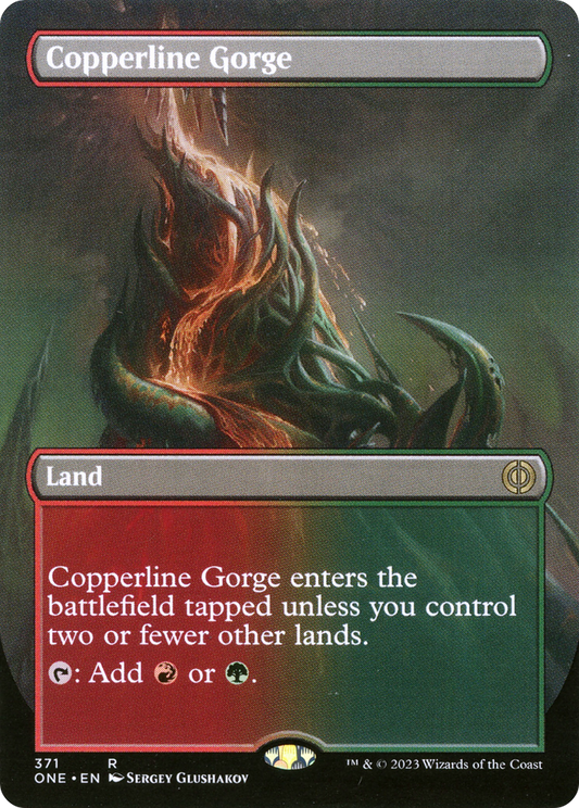Copperline Gorge (Borderless Alternate Art) [Phyrexia: All Will Be One] Foil