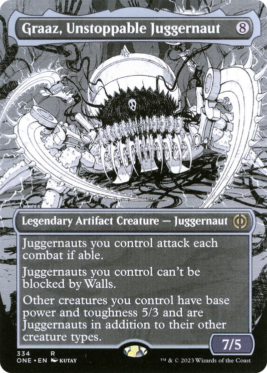 Graaz, Unstoppable Juggernaut (Borderless Manga) [Phyrexia: All Will Be One] Foil