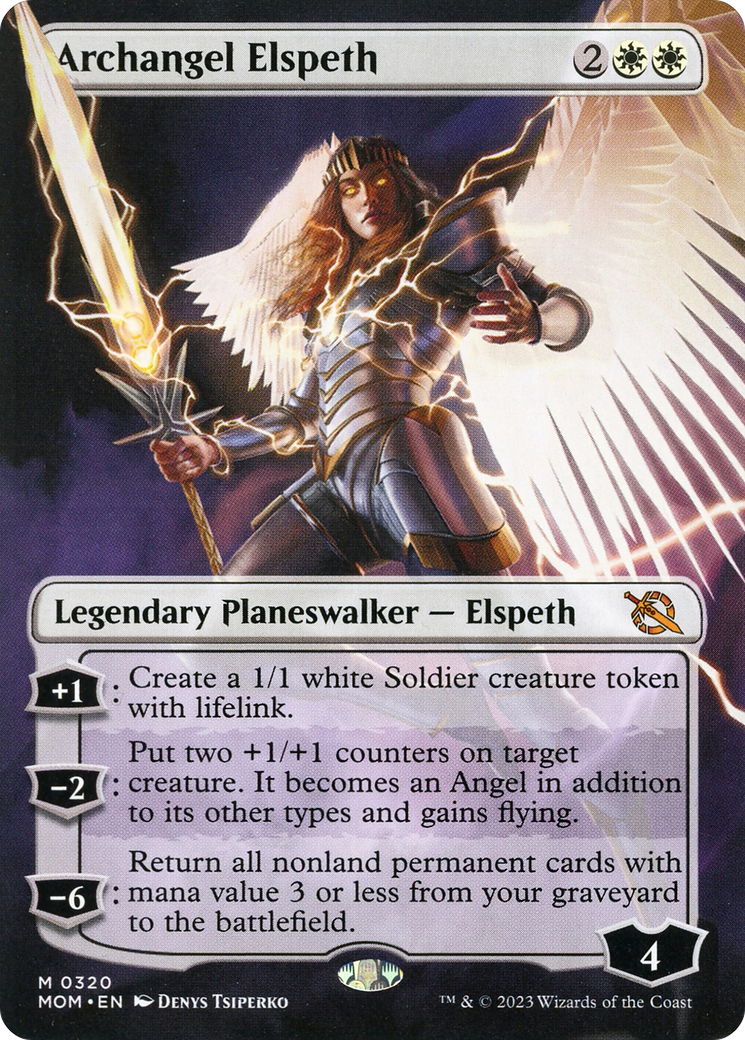 Archangel Elspeth (Borderless Alternate Art) [March of the Machine] | Silver Goblin