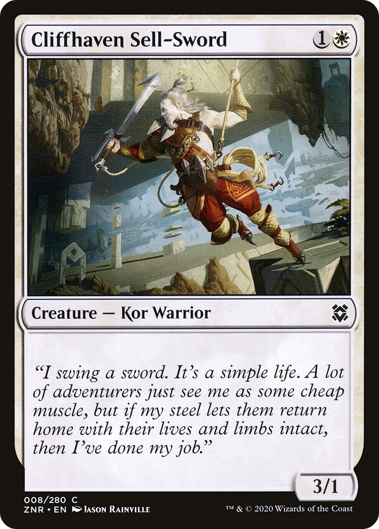 Cliffhaven Sell-Sword [Zendikar Rising] | Silver Goblin