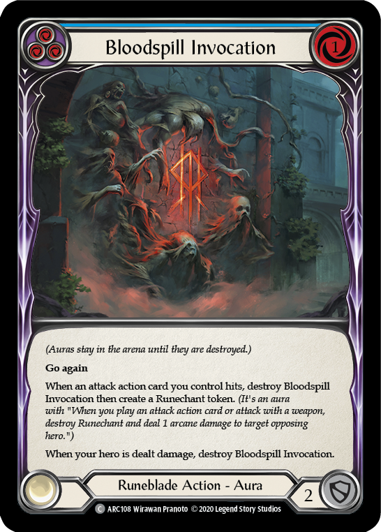 Bloodspill Invocation (Blue) Unlimited Edition Rainbow Foil (ARC108) - Arcane Rising | Silver Goblin