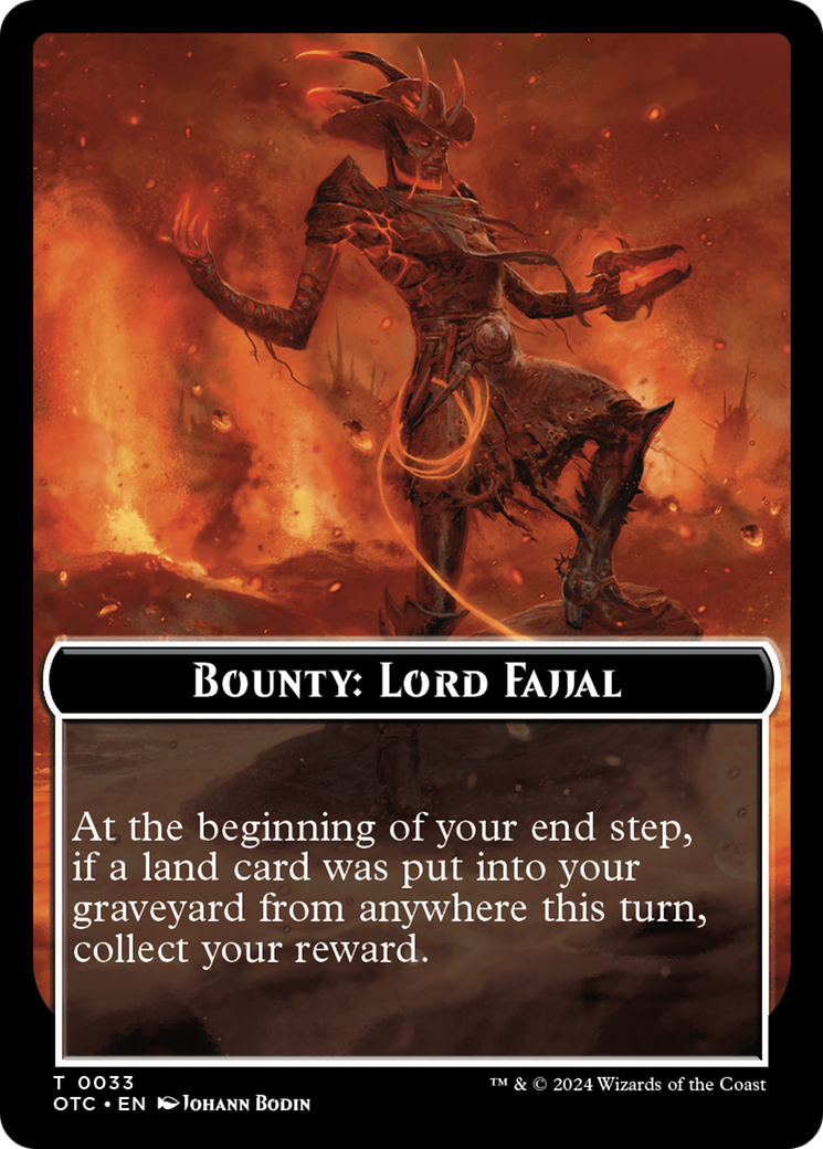 Bounty: Lord Fajjal // Bounty Rules Double-Sided Token [Outlaws of Thunder Junction Commander Tokens] | Silver Goblin