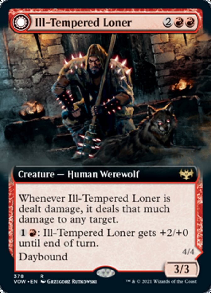 Ill-Tempered Loner // Howlpack Avenger (Extended Art) [Innistrad: Crimson Vow] Foil