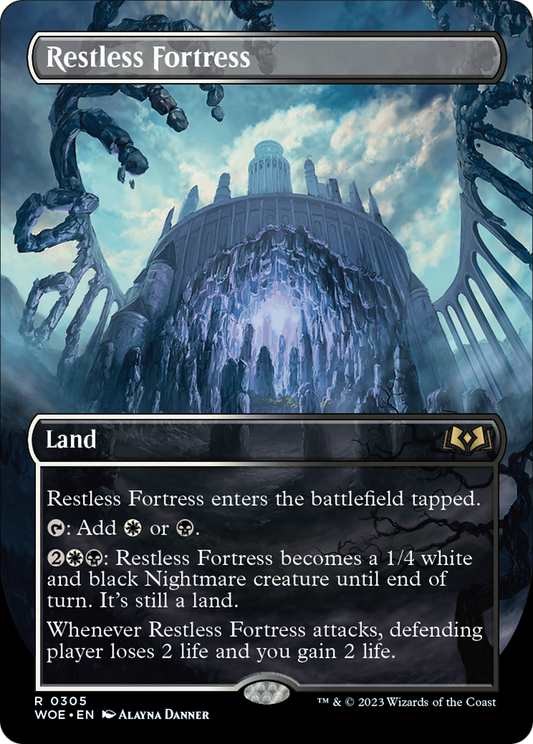 Restless Fortress (Borderless Alternate Art) [Wilds of Eldraine] Foil
