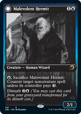 Malevolent Hermit // Benevolent Geist [Innistrad: Double Feature] | Silver Goblin