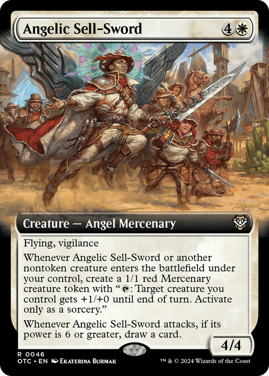 Angelic Sell-Sword (Extended Art) [Outlaws of Thunder Junction Commander] Foil