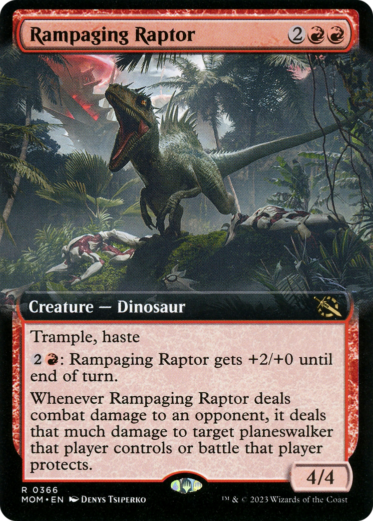 Rampaging Raptor (Extended Art) [March of the Machine] Foil