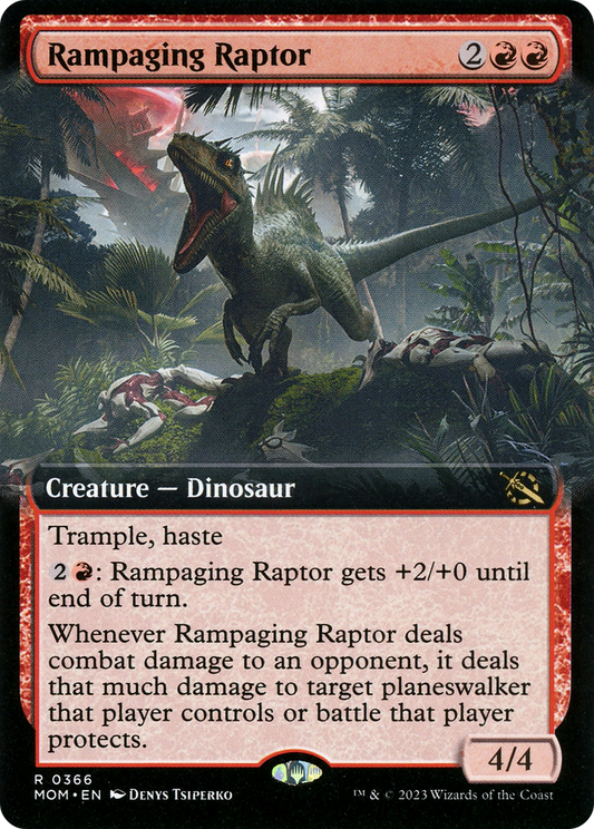 Rampaging Raptor (Extended Art) [March of the Machine] Foil