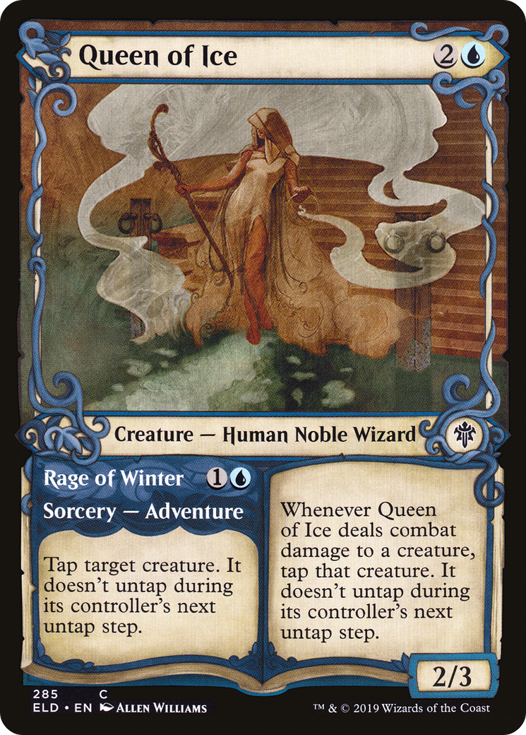 Queen of Ice // Rage of Winter (Showcase) [Throne of Eldraine] Foil