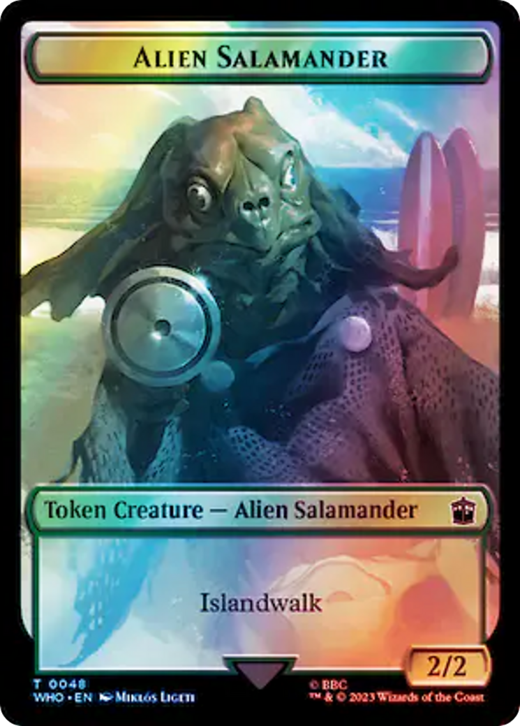 Alien // Alien Salamander Double-Sided Token (Surge Foil) [Doctor Who Tokens] | Silver Goblin