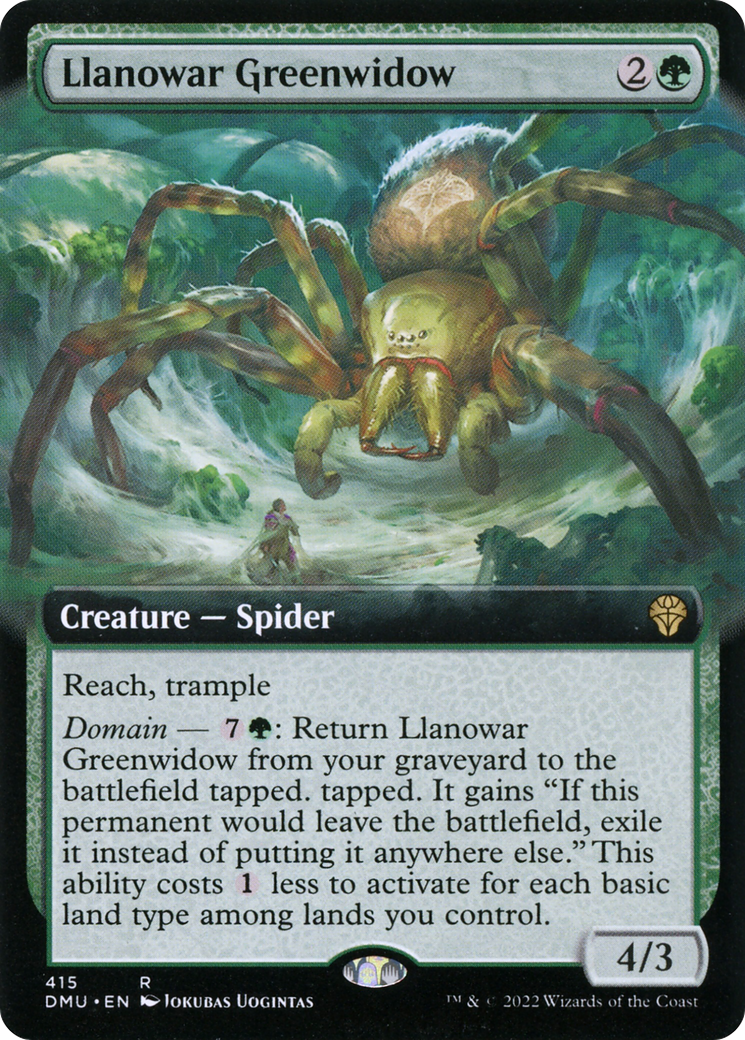 Llanowar Greenwidow (Extended Art) [Dominaria United] | Silver Goblin