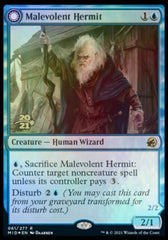 Malevolent Hermit // Benevolent Geist [Innistrad: Midnight Hunt Prerelease Promos] | Silver Goblin