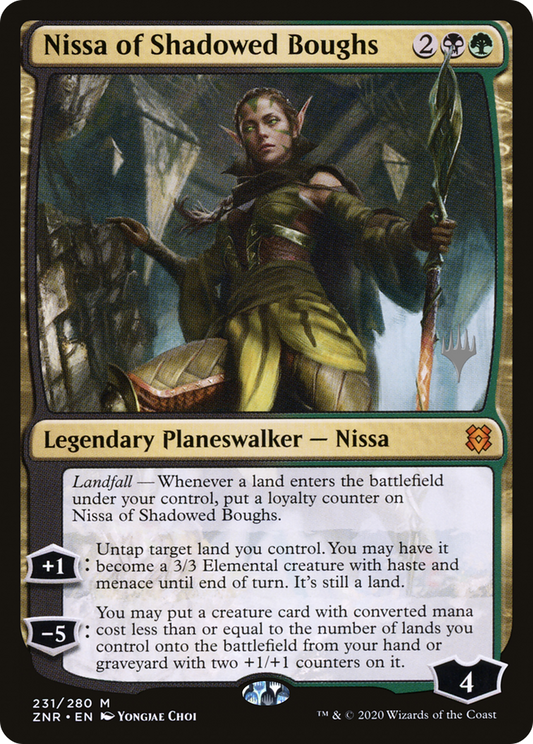 Nissa of Shadowed Boughs (Promo Pack) [Zendikar Rising Promos] Foil