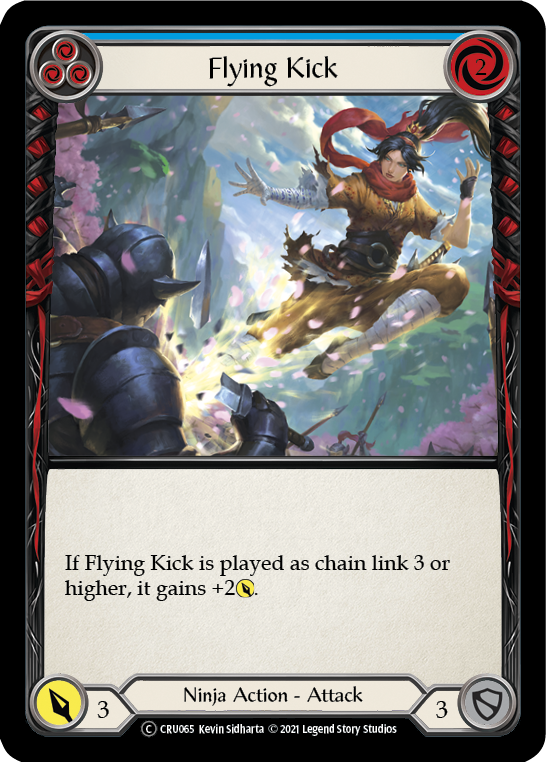 Flying Kick (Blue) [U-CRU065] (Crucible of War Unlimited)  Unlimited Rainbow Foil | Silver Goblin