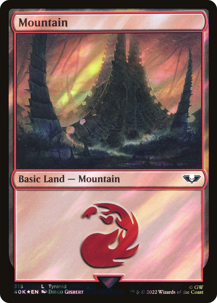 Mountain (315) (Surge Foil) [Warhammer 40,000]
