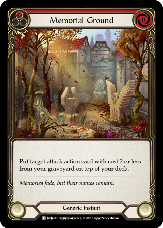 Memorial Ground (Red) [MON303] (Monarch)  1st Edition Normal | Silver Goblin