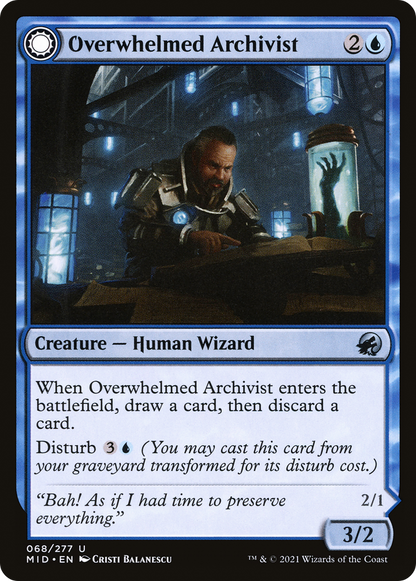 Overwhelmed Archivist // Archive Haunt (068) Foil - Innistrad: Midnight Hunt