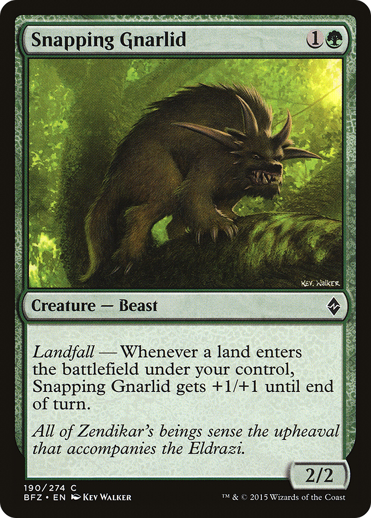 Snapping Gnarlid (190) Foil - Battle for Zendikar