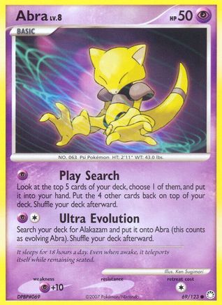 Abra (69/123) [Diamond & Pearl: Mysterious Treasures] Reverse Holofoil