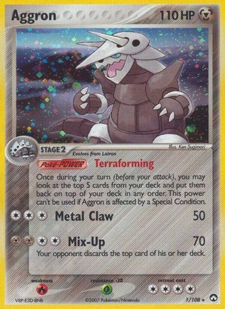 Aggron (1/108) (Stamped) [EX: Power Keepers] | Silver Goblin