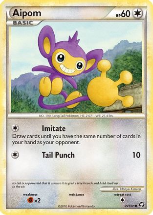 Aipom (55/102) [HeartGold & SoulSilver: Triumphant] Reverse Holofoil