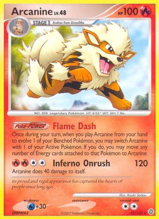 Arcanine (22) Reverse Holofoil - Secret Wonders