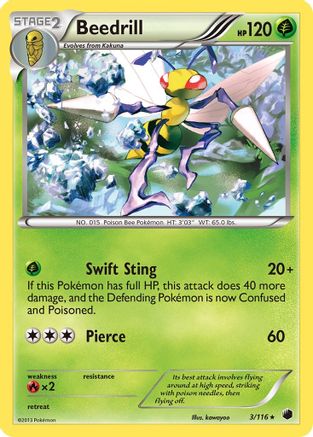 Beedrill (3) Reverse Holofoil - Plasma Freeze