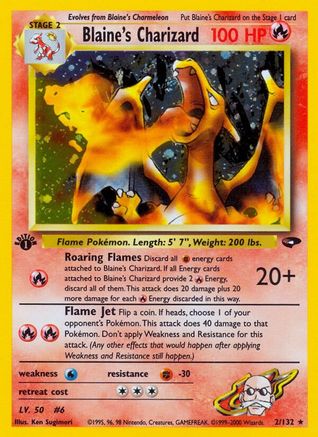 Blaine's Charizard (2) (Unlimited) Holofoil - Gym Challenge